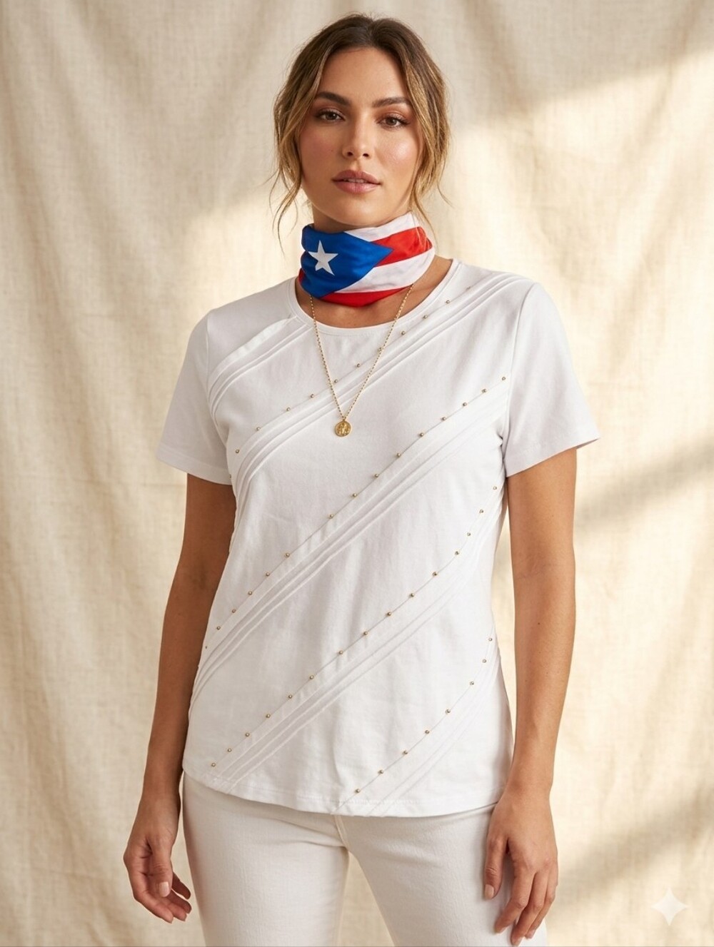 ALFRED DUNNER WOMENS TOP SIZE M IN A BEAUTIFUL WHITE COTTON